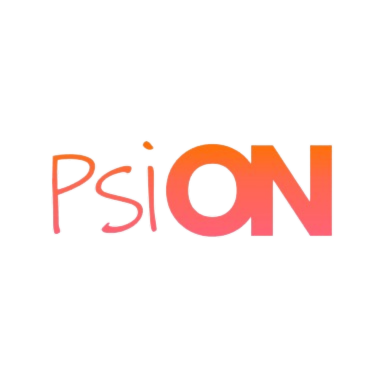 Logo da PsiOn com as cores laranja e rosa